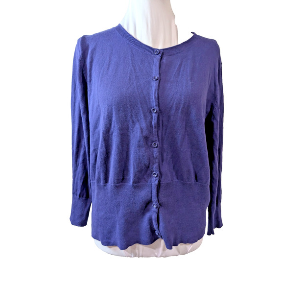 CAbi Sweaters - CAbi Purple Button Down Classic Lightweight Cardigan Sweater Women's Size XL EUC